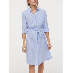 Judith & Charles Cotton Striped Shirt Dress Blue White Size 6